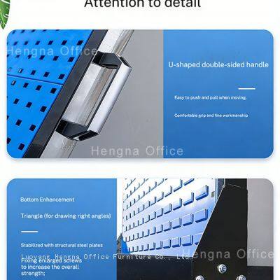 HN-PAF6 Portable Tool Hanging Rack for Phoenix Aerospace MRO Facilities, Double-Sided Louvered Panel Cart for Precision Parts Storage photo-3