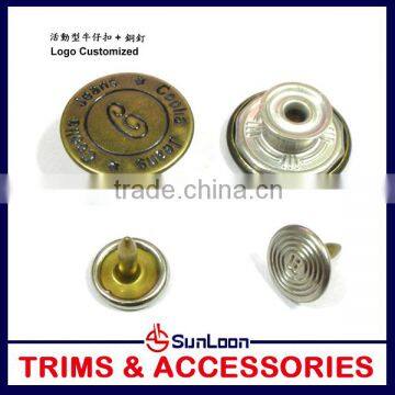 The Newest special silver jeans buttons and rivets