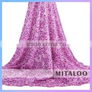 Mitaloo Sequin Embroidery Beaded Lace Fabric African Organza Lace MOG0182