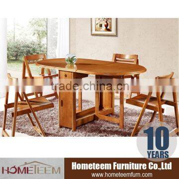 Space saving! 2015 rubber wood flip top oval dining table