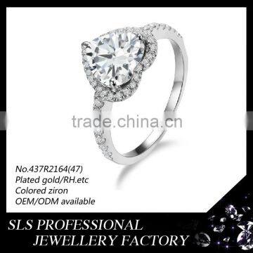 heart shape woman rings in Alibaba wholesale 925 silver ring settings white stones