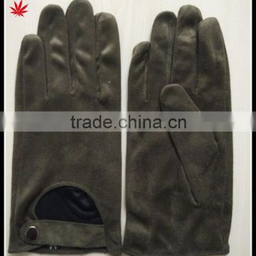 cheap faux suede leather hand glove driving gloves with buttons