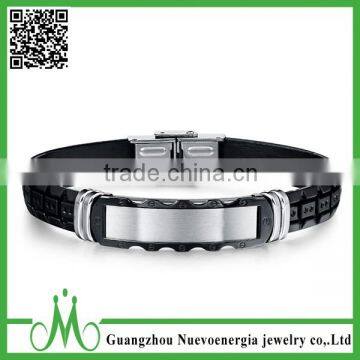 Black Color Custom Shape Silicone Bracelets for Men