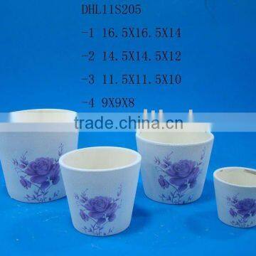 Ceramic crackleware flower pot