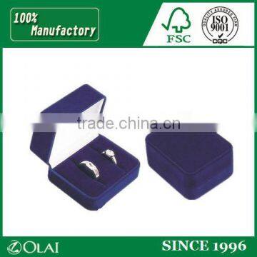 chinese fancy double ring packaging box with velvet