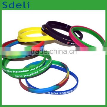 Fashion jewelry 2016 custom thin silicone wristband for women