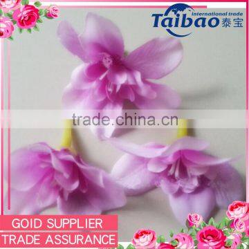 Wholesale cheap price pink fabric orchid flower heads for wreath making