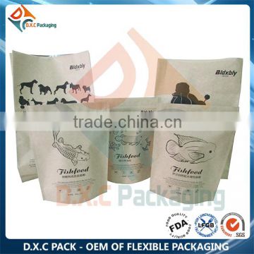 China Supplier Stand Up Kraft Paper Pet Food Bag