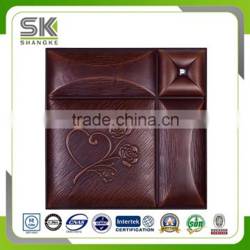 Hot Selling 3D PVC Interior Decorative Wall Panel Faux Leather Panel