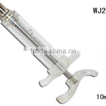 WJ202 10ml TPX Unadjustable Veterinary Plastic Steel Syringe