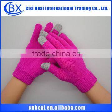 2014 Continued hot custom soft China wholesale acrylic glove,printed touch gloves