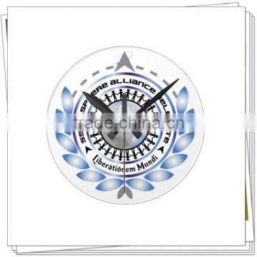 Round acrylic wall clock with 4c printing