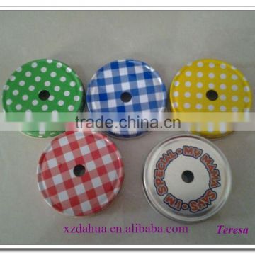 wholesale different color metal screw cap lid with a hole