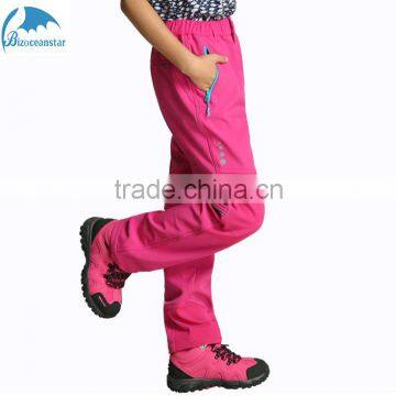 Manufacturing line wholesale winter outdoor customize breathable softshell waterproof charge pants for children