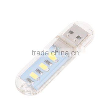 Portable Mini USB Power 3 LEDs Night Light Lamp 5730 U Disk Shape White Light Universal for Power Bank Mobile Charger Computer