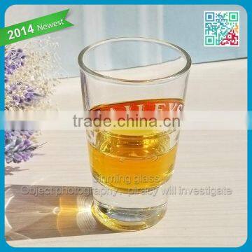 2014 Promotional Unique Design Glass Shot Drinking Vodka Cups OEM Branded Shot Glass Cup