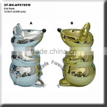 chrome plating ceramic coin bank