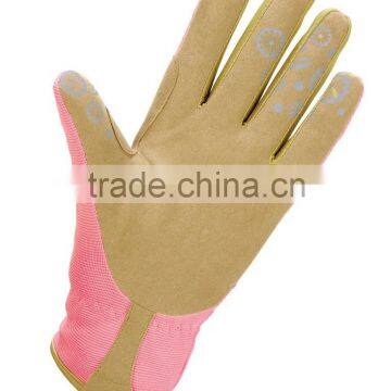 Flower-pattern, lady gardening glove, working glove, safety glove, imitation leather glove