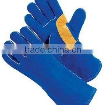 blue cow split glove,welding golve