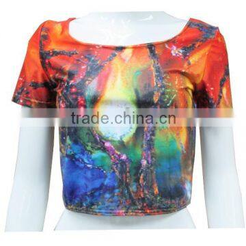 SUMMER GIRL TOPS ,SLEEVELESS TANK TOP, FASHION PRINTING CROP TOPS