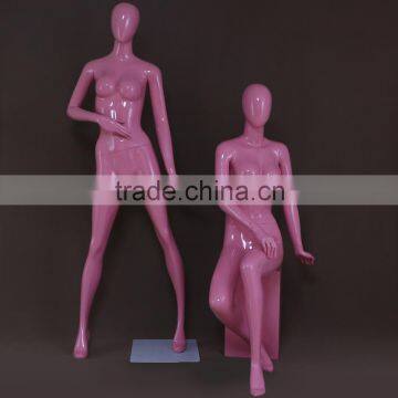 Attractive stylish window female fiber sitting mannequin for garment display