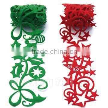 Beautiful laser cut flower felt table runner for Spring Festival decoration