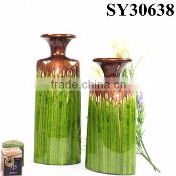 Glazed green big ceramic vase