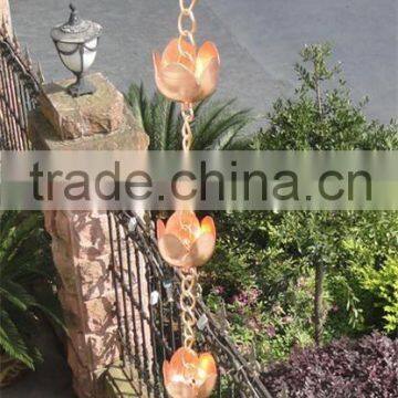 8feet Lotus Hammered Copper Rain Chains