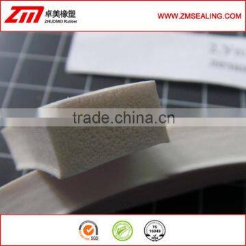 White silicone foam rectangle gasket, silicone sponge extrusions