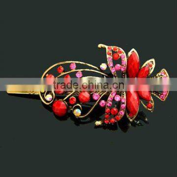 alloy hair clip with resin stone