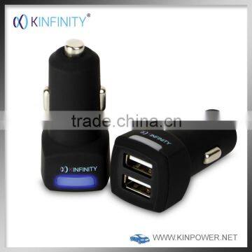 Rubber Finish Black Mini USB Car Charger