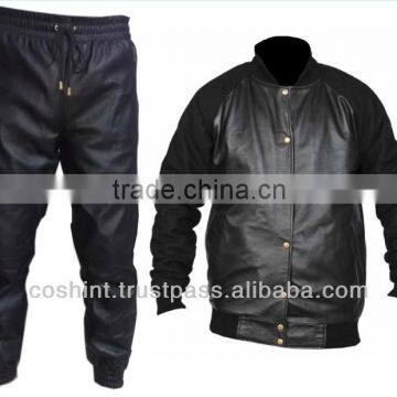 Black leather Track Suits , leather Suits , Track Suits In Leather , Supplier Of Leather Track Suit