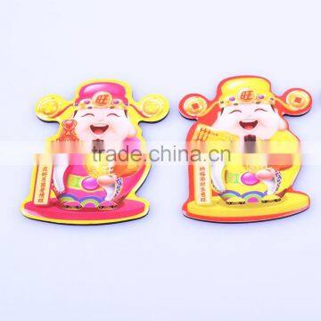 2016 new hot Chinese good luck god design decorative epoxy resin fridge magnet for gifts