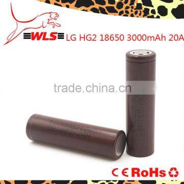 2015 NEWEST Genuine Lg hg2 18650 vapor batteries highest capacity 20A 3.6v LG HG2 18650 3000mAh 20A lg hg2
