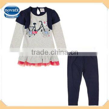 ( HG4820 ) grey 2-6y Nova wholesale boutique girls autumn outfit children 2 pieces set