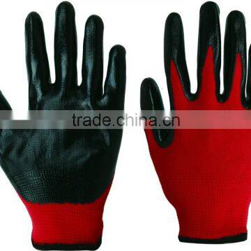 Sales cheap and colorful nylon nitrile coated gloves