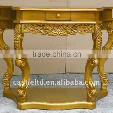 Gold Carved curved console