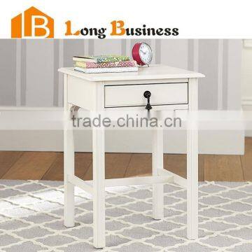 LB-VW5070 Slim cute wooden painted side table with drawer to storage