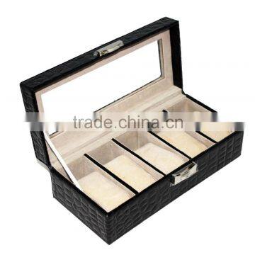 Customized Faux Leather Watch Box/Plastic Watch Case for 5 Watches photo-3