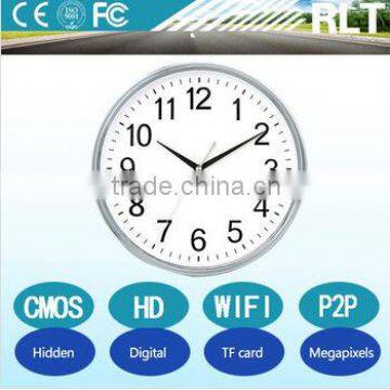 0.3megapixels HD wireless hidden wifi clock radio hidden camera P2P smart phone remote monitoring with 90degree lens view angle