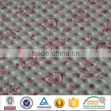 2016 fashion design SGS checked skin-friendly print 100% polyester minky dot micro-velboa