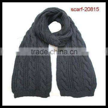 winter grey color thick knitted scarf