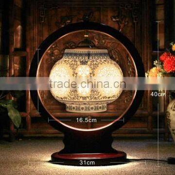 Vintage Industry Loft Style Iron Table Light Desk Lamp Porcelain For Bedroom Wedding Gift photo-4