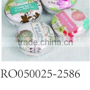 High-end metal round shape small balm tinplate packing box for Gift packing