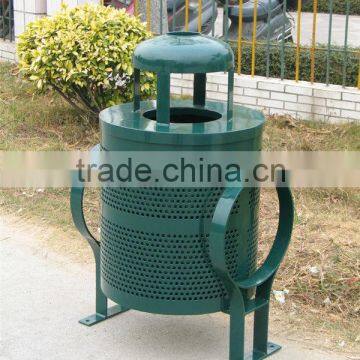 Powder coated metal waste bin outdoor litter bin