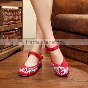 Women Casual Shoes Chinese Tradition Style Floral Embroidered Ladies Cotton Walking Flats Oxford Sole No Logos photo-2