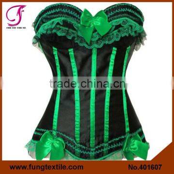 401607 Ladies Sexy Satin Green Body Corset CA