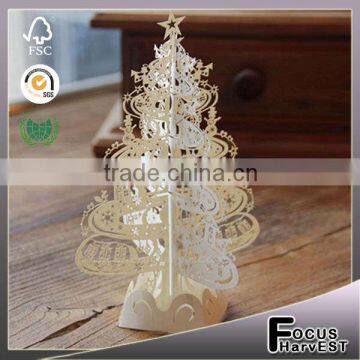 3D Birthday handmade car Laser Cut Pop Up Cards Decoration Greeting Card Merry Christmas tree Party