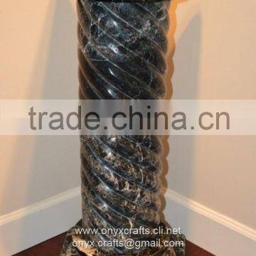 Black Zebra Marble Carved Columns