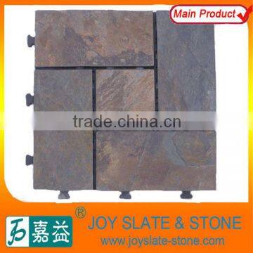 Natural slate DIY interlocking flooring tiles